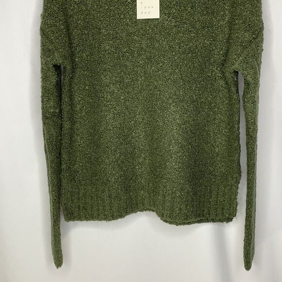 A New Day Womens Hooded Sweater Size XS Wool Blend Heather Olive Green - Picture 3 of 9